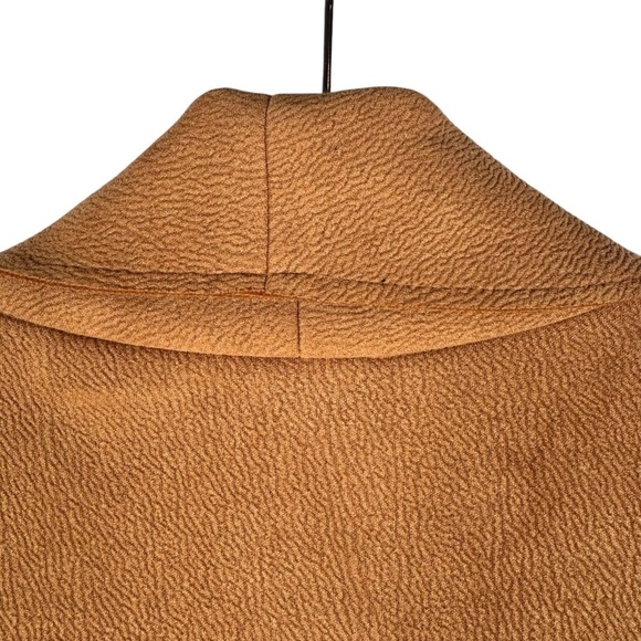 Zara Women’s Faux Suede Open Front Coat Size Large Casual Soft Long Jacket Tan - Picture 5 of 9